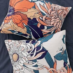 Urban Outfitters Botanical Scarf Pillow Shams (2) - New